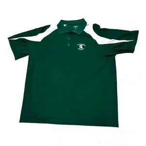 Men's Antigua Green Michigan State Spartans Legacy Pique Polo Size XL pre-owned
